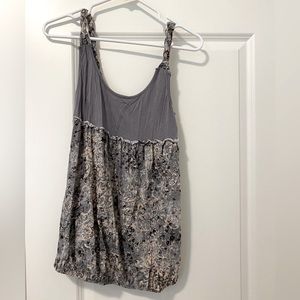 DayTrip boutique, grey tank, braided sleeves, size M, like new